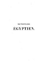 Dictionnaire Egyptien - Chapollion