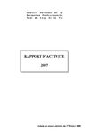 Rapport d'activité 2007
