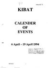 KIBAT - Calender of events 6 April to 19 April 1994 - Rwanda -