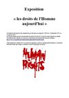 Exposition "les droits de l'Homme aujourd'hui"