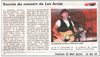 article courrier du Haut Anjou- concert Lee Arvin à Bouère 6 Dec 08