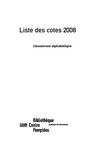 Liste alphabétique des cotes 2008