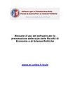 Manuale d’uso del software per la prenotazione delle aule delle Facoltà di Economia e di Scienze Politiche