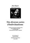 Des diverses sortes d'Individualisme, par Han Ryner