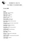 Liste de nouveautés section adultes février 2009
