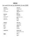 Menus de la cantine, période 6 2009