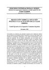Resolución sobre la situación política y la actuación de la clase obrera, 1932