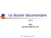Dossier documentaire cours Paris FCP Paris 3 mai 2009