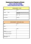 Formulaire d'inscriptions Local Club des Jeunes