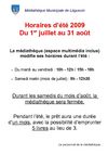 HORAIRES ETE 2009