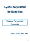 Bilan des TPE 2008/2009