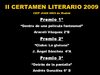 II CERTAMEN LITERARIO 2009 PREMIOS 