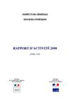 INSPECTION GÉNÉRALE DES BIBLIOTHÈQUES RAPPORT D’ACTIVITÉ 2008 : AVRIL 2009