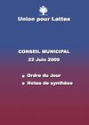 CONSEIL MUNICIPAL DU 22 JUIN 2009