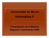 Presentación de la materia Informática II
