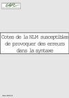 Risques d'erreurs syntaxiques dans la NLM