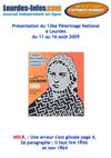 LOURDES : Présentation du 163e Pèlerinage National