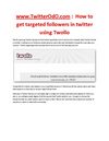 How to get targeted followers in twitter using Twollo