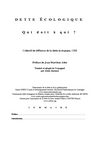 Dette Ecologique Qui doit à qui ?