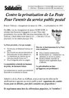 Contre la privatisation de La Poste Pour l’avenir du service public postal