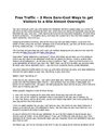 FreeTraffic3MoreZeroCostWaystoGetVisitorstoaSiteAlmostOvernight
