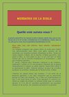 Messager de la Bible- Quelle voie suivez-vous ?