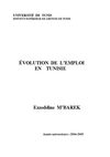 EVOLUTION DE L'EMPLOI EN TUNISIE