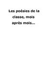 Les poésies de la classe mois après mois...