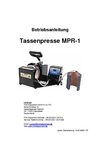 MPR-1 Tassenpresse Bedienungsanleitung