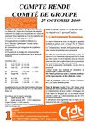 Compte rendu Comité du Groupe