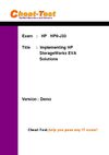 Cheat-Test HP HP0-J33 Implementing HP StorageWorks EVA Solutions Free download