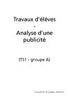 Travaux d'élèves en ECJS - Analyse d'une publicité - TS1 gA