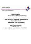 Médaille du XXème arrondissement de Paris à Félix Lacambre