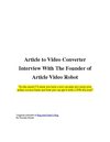 Article Video Robot Interview