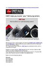 CNET helps you to pick “your” Samsung camera 