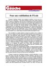 Commission éducation Parti de gauche : pour une redéfinition de l'école