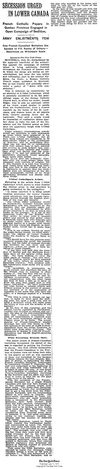 Secession Urged in Lower Canada (New York Times, 11 July 1917 )