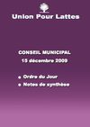 CONSEIL MUNICIPAL DU 15 DECEMBRE 2009