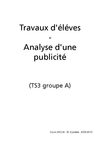 Travaux d'élèves en ECJS - Analyse d'une publicité - TS3 gA