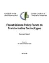 Forest Science Policy Forum on Transformative Technologies - Summary Report