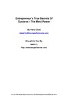 Entrepreneur's True Secret of Success - The Mind Power