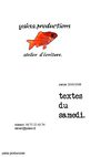 textes de l'atelier d'écriture 2008/2009 (le samedi)