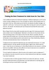 Finding the Best Treatment for Adult Acne for Your Skin