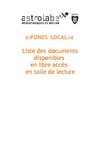 Fonds local en consultation sur place