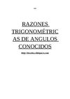 RAZONES TRIGONOMETRICAS DE ANGULOS CONOCIDOS