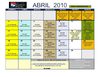 CALENDARIO DE ACTIVIDADES DE ABRIL 2010 ZONA 4 