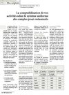 La comptabilisation de vos activités selon le système uniforme des comptes 