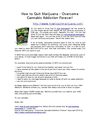 How to Quit Marijuana - Overcome Cannabis Addiction Forever!
