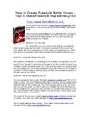 How to Create Freestyle Battle Verses - Tips to Make Freestyle Rap Battle Lyrics