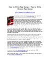 How to Write Rap Songs - Tips to Write Chorus Rap Songs